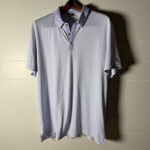 Adidas Heat.RDY Golf Polo Shirt Men’s XXL Light Purple & White Stripe